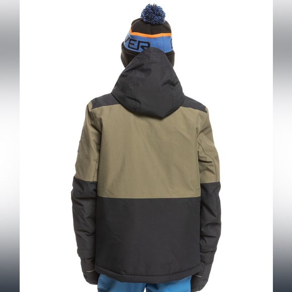 Quiksilver Boys Mission Jacket, Utility Bibs, and Gloves in Black, Size Large - Picture 2 of 10